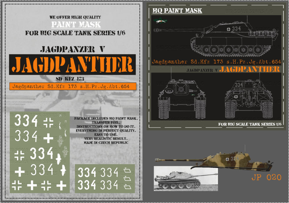 HQ-JP020 1/6 Jagdpanther s.H.Pz.Jg.Abt.654 Paint Mask
