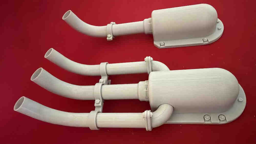 FOA003-446-2 Panther/Jagdpanther Three-Pipe Mufflers