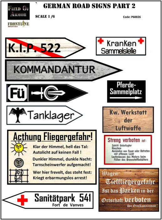 FOAP60026 1/6 German Road Signs Pt.2