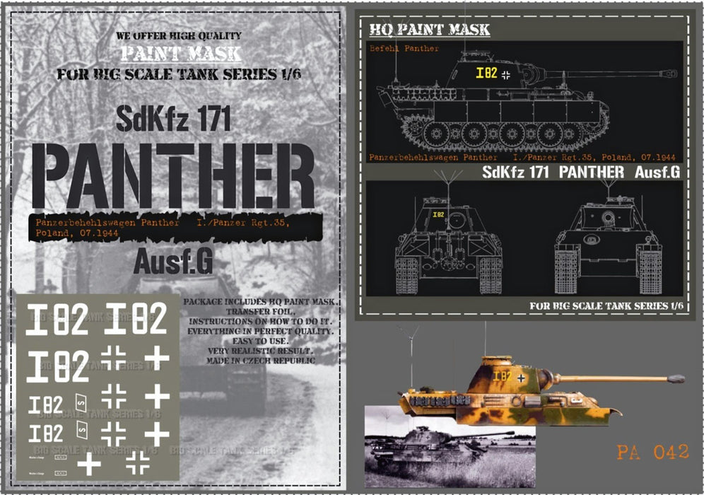 HQ-PA042 1/6 Behehls Panther G I./Pz.Rgt.35 Poland 07.1944 Paint Mask