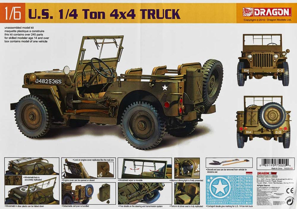 DML75020 1/4 Ton 4x4 Truck (Jeep) Model Kit